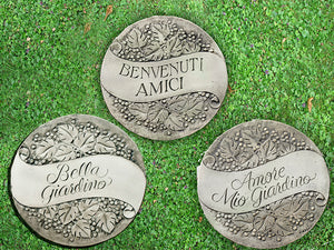 Garden Stepping Stones with an Italian Design, set of 3  item 1135