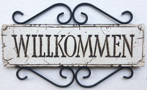German Welcome Home Sign Willkommen