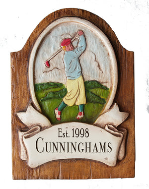 Golfer Personalized Sign