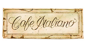 Handcrafted Cafe Italiano kitchen wall plaque 510C