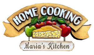 Home Cooking Personalized Kitchen Sign