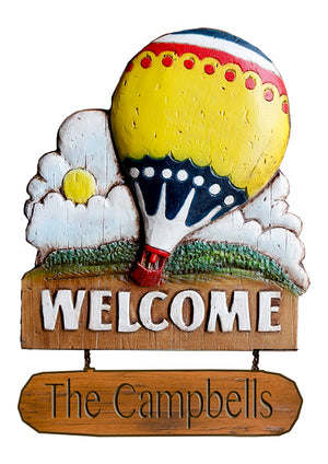 Hot Air Balloon Personalized Welcome Sign