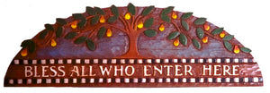 Inspirational wall plaque, Bless All Who Enter Here