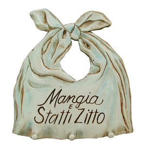 Italian Kitchen Decor Mangia e Statti Zitto Sign and Tool Holder #542D