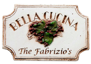 Italian Kitchen Sign Bella Cucina  personalized with your name item 696GR