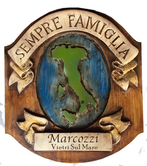 Italian Sempre Famiglia Personalized Name and Home Sign