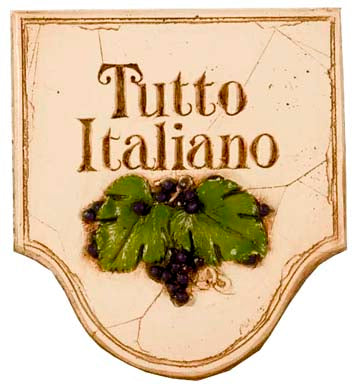 Italian wall sign Tutto Italiano, Everything Italian! – PIAZZA PISANO