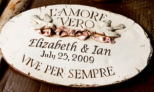 Italian Wedding Plaque Personalized  item 731