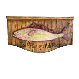 Fish Large Wall Art carved with your name or address