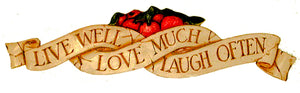 Live Love Laugh Wall Decor Sign with Country Apples