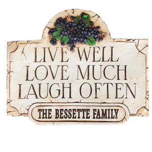Personalized Live Love Laugh Welcome sign