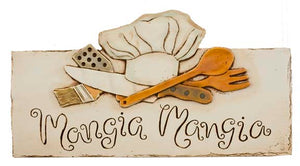 Mangia Mangia Italian Kitchen plaque large version  item 542LG