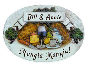 Mangia Mangia Kitchen personalized Sign