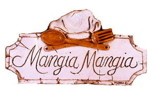 Mangia wall plaque with Chef Hat  item 542B