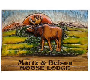 Moose Rustic Decor Name or Address Sign