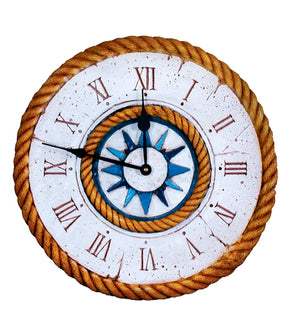 Nautical Decor Compass Rose Clock  item 313