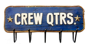 Nautical Decor Crew Quarters Sign and Coat Hanger