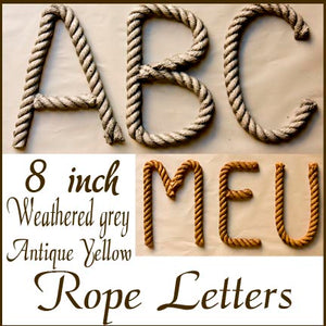 Nautical Rope Letters, 8 inch rope letter