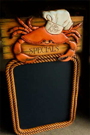 Personalized Nautical Restaurant Kitchen Crab Menu Board