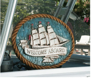 Nautical Wall Decor Welcome Aboard Sign