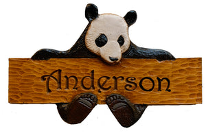 Panda Kids Room sign personalized