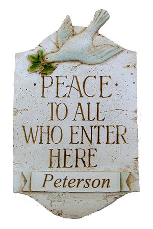 Peace To All Personalized Sign for your Home
