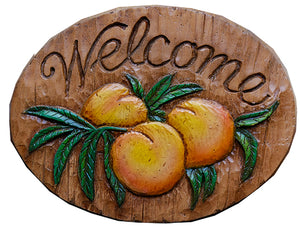 Peach Welcome Sign