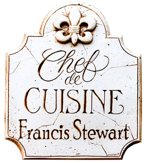 Personalized Chef de Cuisine French Kitchen decor plaque 607B