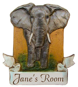 Kids Room Personalized Elephant Wall Decor Plaque
