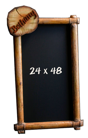 Personalized Rustic Log Chalkboard