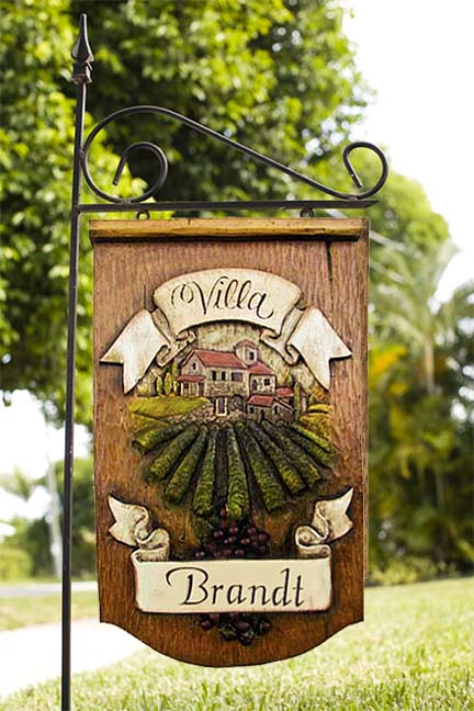 Personalized Welcome Italian Villa Yard Sign – PIAZZA PISANO