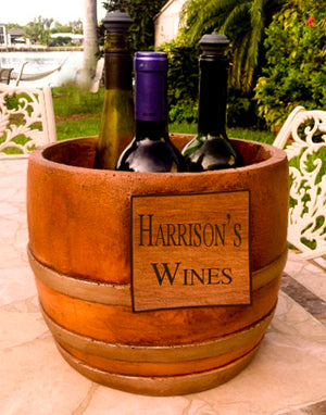 Personalized Wine Decor Wine Barrel Chiller