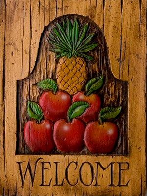 Pineapple Apple Welcome Sign