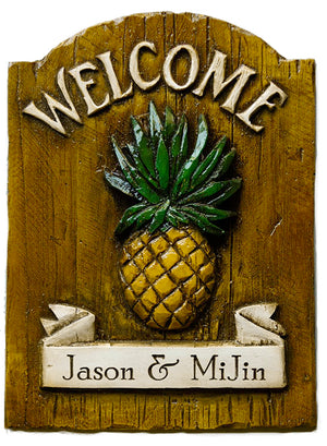Pineapple Welcome Sign Personalized with your name  item 503G