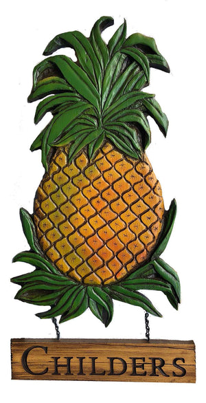 Pineapple wall plaque, personalize with your name or address