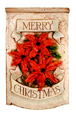 Pointsettia Merry Christmas plaque