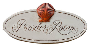 Powder Room Sign with Sea Shell sign