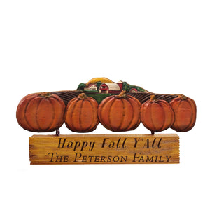 Pumpkin Autumn Wall Decor with hanging personalized sign