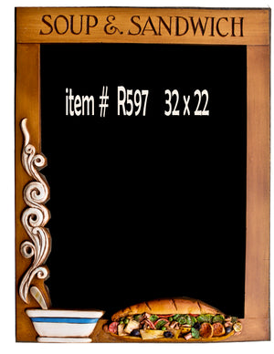 Restaurant Soup and Sandwich Chalkboard Menu Board  item R597
