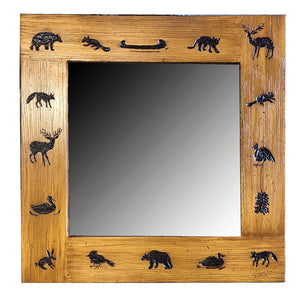Rustic Carved Wall Mirror