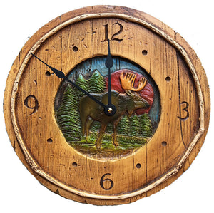 Rustic Moose Wall Clock