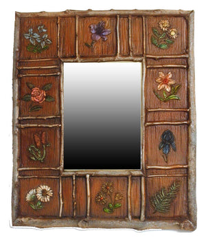 Rustic Wildflower mirror for Cabin and Rustic theme decor