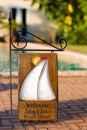 Sailboat Nautical Decor Personalized House Sign