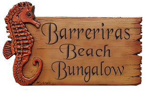 Seahorse Nautical Beach House Custom Sign