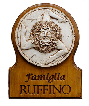 Sicilian Personalized Trinacria Sign for Your Home