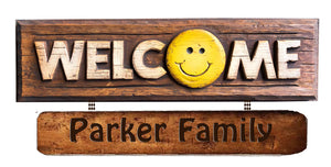 Smiley Face Personalized Welcome Sign