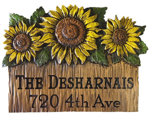Sunflower Custom Name and Address Sign