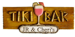 Tiki Bar Personalized Sign for your Tropical Decor   item 608