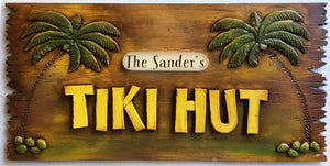 Tiki Hut Large Personalized Sign