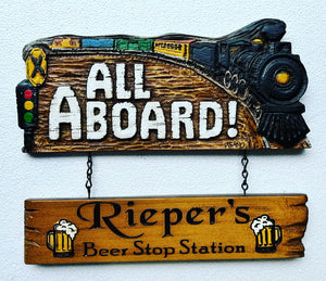 All Aboard Train Personalized Sign
